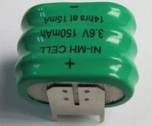 Bateria recarregável com botão híbrida de níquel para 3.6v e 150mah, frete grátis 2024 - compre barato