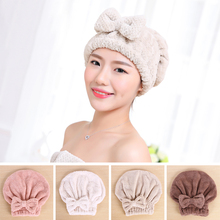 Bowknot Polyester Cotton Super Absorbent Dry Hair Towel For Women Thicken Soft Magic Shower Cap Head Wrap Makeup Hat Salon Towel 2024 - buy cheap