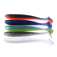 Señuelos de Pesca Wobblers de silicona, cebo suave de goma Artificial, doble Color, delineador fácil, 6 unids/lote, 10cm 2024 - compra barato