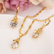 Gold stone Wedding Jewelry Sets Cubic Zirconia Elegant Engagement Earring for Women girls charms  gift Accessories drop shipping 2024 - buy cheap