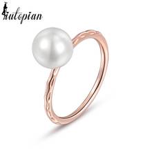 Iutopian Fashion Jewellery Rose Gold Color Simple Style OL Simulated Pearl Rings for Women Top Quality Free Shipping 2024 - buy cheap