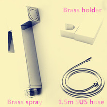 Bidet toilet seat sprayer gun Solid brass Hygienic Shower set Portable bidet with brass chrome shower holder and 1.5m hose 2024 - buy cheap