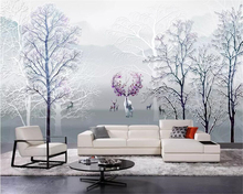 Beibehang-papel tapiz 3d personalizado, fondo idílico de alce de bosque moderno, decoración del hogar, papel tapiz de pared 2024 - compra barato