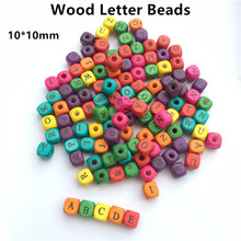 Chenkai 200pcs 10*10mm Wooden Alphabet Cube Letters Square Spacer Dice Letter Beads With A Hole Jewelry Finding Mix Letter 2024 - buy cheap