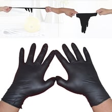 Guantes de látex desechables para tatuaje permanente, guantes de látex, color negro, 10/50 unidades 2024 - compra barato