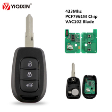 YIQIXIN-llave de coche remota con 3 botones, 433Mhz, Chip PCF7961M, para Renault Sandero Dacia Logan Lodgy Dokker Duster con hoja VAC102 2024 - compra barato