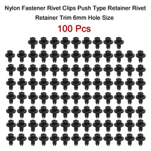 Retentor de rebite de nylon 2020, clipes tipo push retentor de rebite guarnição 6mm tamanho de buraco 100 peças clipes de rebite 2024 - compre barato