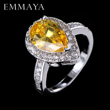 Emmaya jewels, anel de zircônio aaa, anel de 3 pontas com pedra cz micro empedrada ao redor da moda, ornamento de festa para mulheres 2024 - compre barato