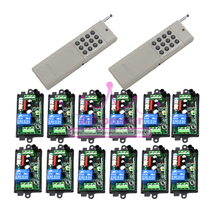 AC220V 1CH RF 315/433 MHz Sem Fio Interruptor Remoto Interruptor de Rádio 220 v Código de Aprendizagem 2 Controlador & 12 Receptor