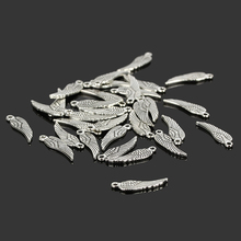 5*17mm Pequenas Asas de Anjo 200 pcs Conector Banhado A Prata Encantos Do Vintage Pingente De Colar Diy Pulseira Descobertas Jóias fazendo 2024 - compre barato