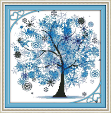 Happy tree (4) cross stitch kit 14ct 11ct count printed canvas stitching embroidery DIY handmade needlework 2024 - buy cheap