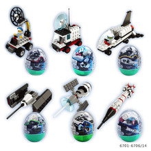 6 яиц/лот космический самолет космический корабль ракета яйцо блоки для детей творческие игрушки подарок на день рождения Рождество 6701 6706 2024 - купить недорого
