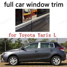 full Window Trim Decoration Strips Car Exterior Accessories for Toyota Yaris L Stainless Steel with center pillar 2024 - buy cheap