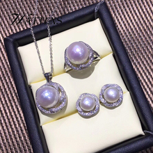 Natural Pearl jewelry sets pearl pendant necklace ring earrings for women 925 sterling silver white wedding party jewelry Gift 2024 - buy cheap
