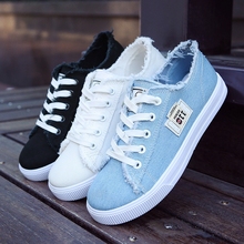 women canvas shoes female spring hair flat flat with casual denim shoes small white shoes for students 2024 - buy cheap