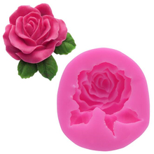 Molde de silicone 3d diy para bolo, forma de silicone com flor de rosa grande para decoração de bolo, chocolate, confeitaria 2024 - compre barato