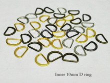 Wholesale 300pcs/lot 10mm metal flat alloy D Dee Ring small rings buckles silver/black/bronze/gold free shipping 2024 - buy cheap