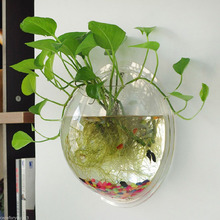 Maceta colgante para acuario, recipiente de acrílico transparente para peces, florero para plantas, decoración del hogar, 2 tamaños, novedad 2024 - compra barato