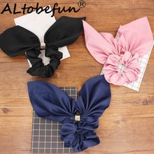 ALTOBEFUN Cute Rabbit Ear Solid Women Hair Accessories Elastic Hair Band Hair Rope For Girls Rubber Band Tie Hair Scrunchies 2024 - buy cheap