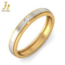 Jinhui Men The Cosma Ring For Him Solid 18K Yellow 750 Gold 0.032CT Natural Diamond  Jewelry  Free Engraving 2024 - купить недорого