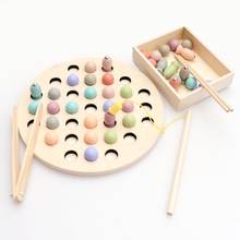 Wooden Montessori Toys Kids Early Learning Educational Toys Clip Beads Magnetic Fishing Game Teaching Aids Toy For Children Gift 2024 - buy cheap