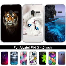 Soft Silicone Case for Alcatel One Touch Pixi 3 4.0 inch Printed TPU Cover for Alcatel Pixi3 4013 4013D 4013X 4050 4050D Shells 2024 - buy cheap