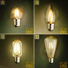 2pcs 2/4W LED Bombilla Edison Bulb Lamp Bombillas Vintage Bulb Light Edison Ampoules Decoratives T45 C35 2024 - buy cheap