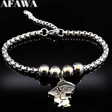 2021 модные серебряные браслеты из нержавеющей стали для женщин, Шарм-браслет с ангелом, ювелирные изделия, рождественский подарок, бижутерия для женщин B17898 2024 - купить недорого