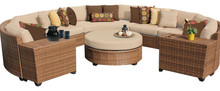 В любую погоду 8 штук открытый плетеный патио круглый стиль диван набор 2024 - купить недорого