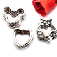 20pcs heart Star Chains Tags Accessories Rings Plated Steel Round Split Ring for Pet Id Tags Pet Dog Cats Tag Collar Accessories 2024 - buy cheap