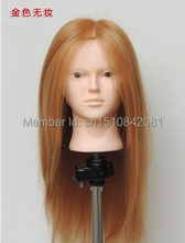 Free Shipping!! New Arrival Female Mannequin Head With Golden Hair For Hairdressing Training Practice Model Head 2024 - buy cheap