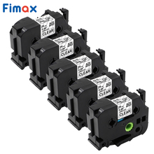 Fimax 5 peças de fita para impressora, compatível com brother, fita de rótulo tze151 tze 151 preto em clara, fitas para impressora brother 2024 - compre barato