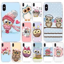 Funda de silicona suave para iphone, carcasa de Tpu con corazones de búho, 172H, para iphone 5, 5s, se, X, XR, XS, Max 2024 - compra barato