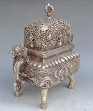 Incensário de prata tibetana antiga artesanal, prata do tibete com seis dragões, queimador de incenso, frete grátis 2024 - compre barato