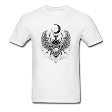 Camiseta sagrada scarab, gola caçamba, camiseta masculina de algodão puro para o verão, manga curta, roupa fofa 2024 - compre barato