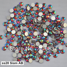 Free Shipping! 1440pcs/Lot, ss20 (4.8-5.0mm) Siam AB Flat Back Non Hotfix Glue On Nail Art Rhinestones 2024 - buy cheap