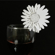 50pcs Laser Cut Sunflower Shaped Wine Glass Card Table Name Place Escort Cup Gifts Card Wedding Birthday Party Favor Decoration 2024 - buy cheap