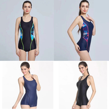 Nova competição de roupa de banho na altura do joelho cloro à prova dwaterproof água baixa resistência roupa de banho feminina meninas treinamento de corrida maiô 2024 - compre barato