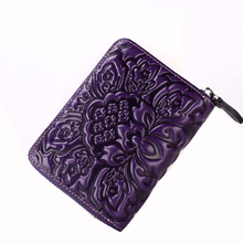Chinese style Genuine Leather Women Wallet Luxury Brand Coin Purse Card holder Mini zipper Wallet female Wallets purse money bag 2024 - buy cheap