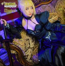 Fantasia do fate zero fate/dia arturia pendragon para cosplay, vestido formal preto para mulheres 2024 - compre barato