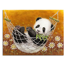 Panda saco de dormir 40x30cm perfuração completa diamante bordado 3d diamante ponto cruz fashion diamante mosaico imagens de strass 2024 - compre barato