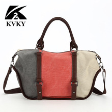 KVKY Luxury high quality canvas hobos women bags handbags famous brand designer ladies shoulder messenger bag casual tote bolsas 2024 - buy cheap