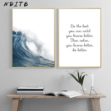NDITB Scandinavian Style Sea Waves Canvas Nordic Posters and Prints Sea Seascape Wall Art Painting Decoration Picture Home Decor 2024 - buy cheap