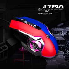 Ajazz-ratón retroiluminado AK120 3200DPI para videojuegos, con cable USB, agarre cómodo con botones de programación Macro, diseñado para juegos 2024 - compra barato