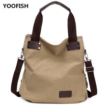 YOOFISH Hot sale New canvas handbags simple big bag casual college wind shoulder bag portable Messenger bag XZ-091 Free Shipping 2024 - buy cheap