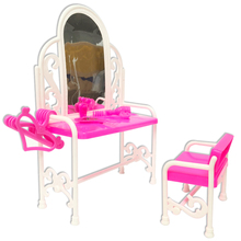 NK-Conjunto de juguetes de plástico para niños, tocador y silla, muebles para casa de muñecas, accesorios para muñecas Barbie, mesa de vestir, 5X 2024 - compra barato