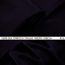 Seda elástica satinada, 108cm de ancho, 19momme/seda de morera pura, Tissus para vestidos de boda, venta al por mayor, Deep Purple NO16 2024 - compra barato