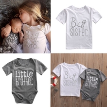 K560 Fashion Matching Family Casual Clothes Big Sister T-shirt Little Brother Romper 2024 - buy cheap