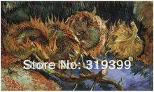Vincent Van Gogh Oil Painting reproduction,Four Cut Sunflowers by vincent van gogh,100% handmade,Free DHL Shipping 2024 - buy cheap
