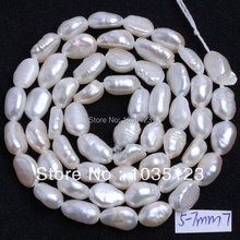 High Quality 5-7mm Natural White Freshwater Cultured Pearl Freeform Shape Loose Beads Strand 35-38cm 2024 - buy cheap